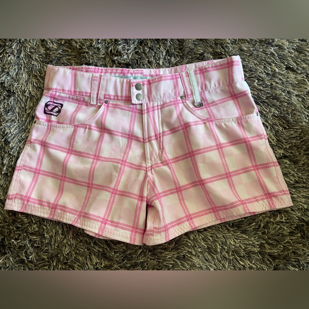 Jetpilot Pink Plaid Y2K Board Shorts